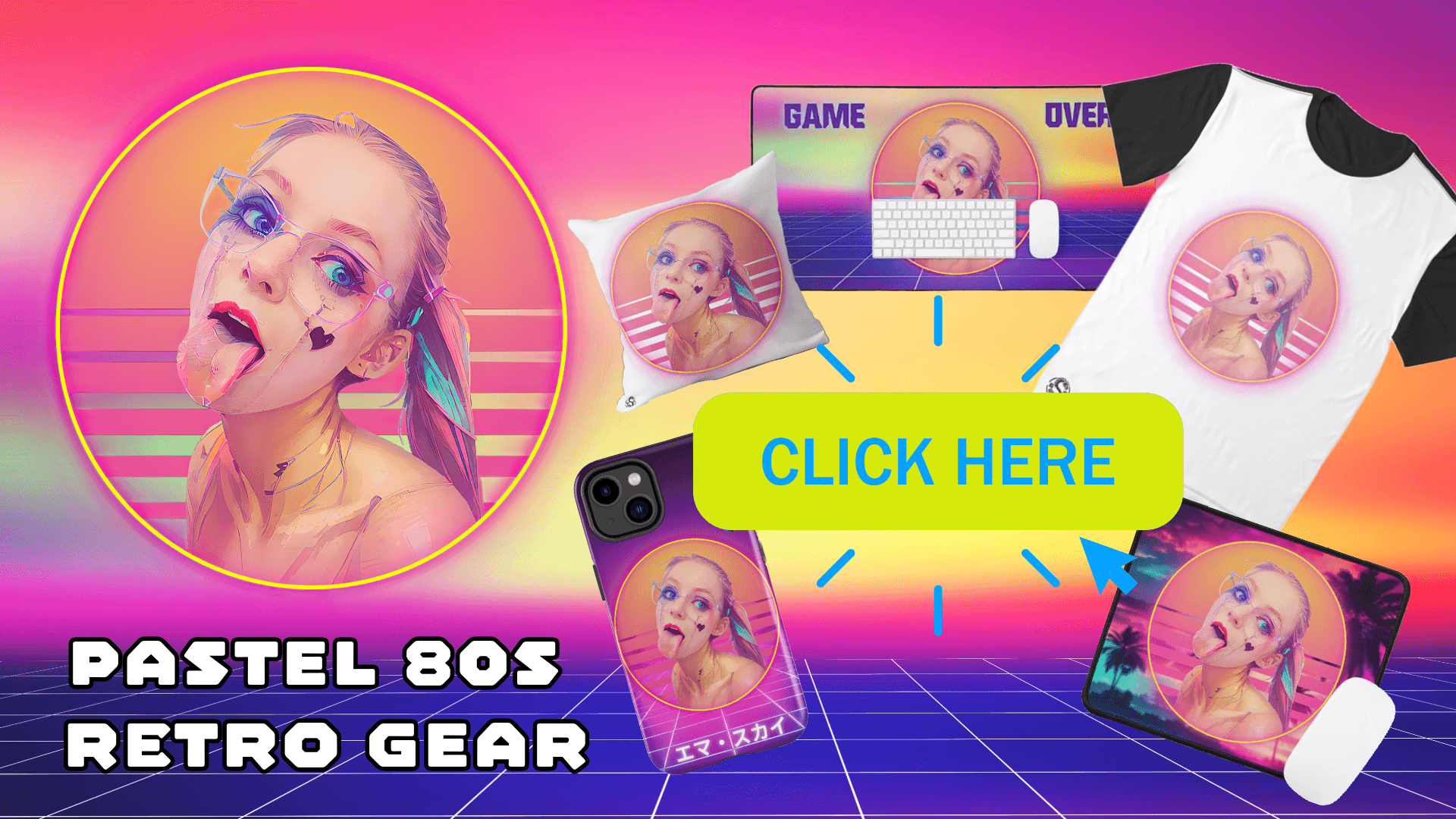 Illustration du thème Pastel 80s Retro Gear